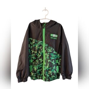 Minecraft Green and Black Lined Hooded Jacket